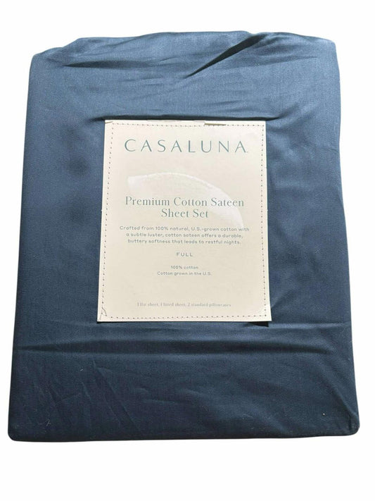 Casaluna 100% cotton Santen  Sheet Set, Size Full, 4pcs, Navy Color