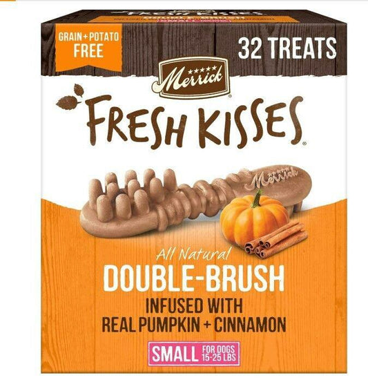 Merrick Fresh Kisses Dog Dental Treats, Infused with Real Pumpkin & Cinnamon