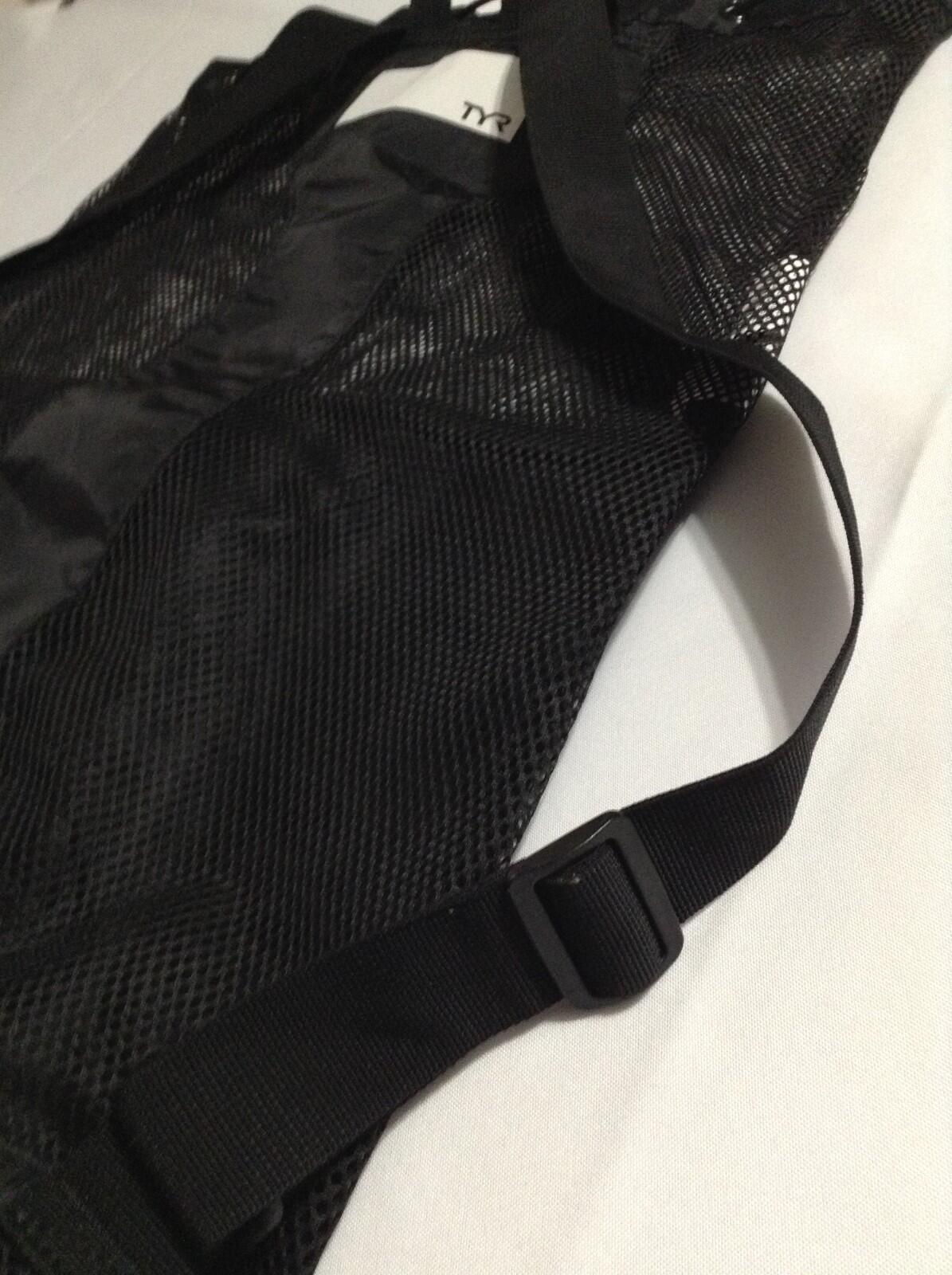 TYR Big Mesh Mummy Backpack Black Swim Bag Gym Drawstring