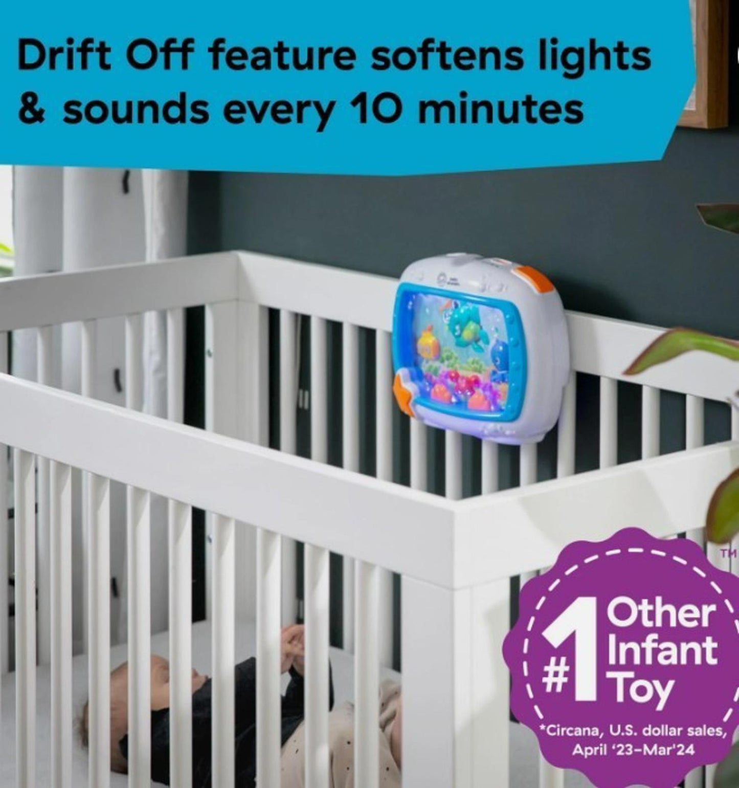 Baby Einstein Sea Dreams Soother Crib Mobile 2 Piece Set Musical Lights Sounds