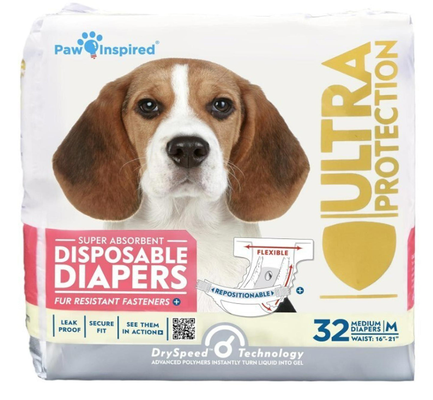 Paw Inspired Dog Diapers Female Disposable Diapers, Dogs Puppy in Heat Medium