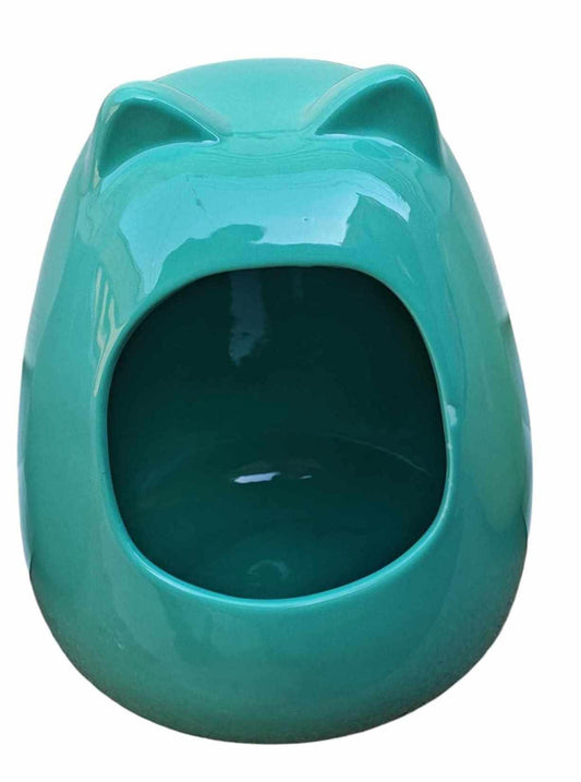 Cat Cave Bed in teal color with a playful design, perfect for cozy naps.