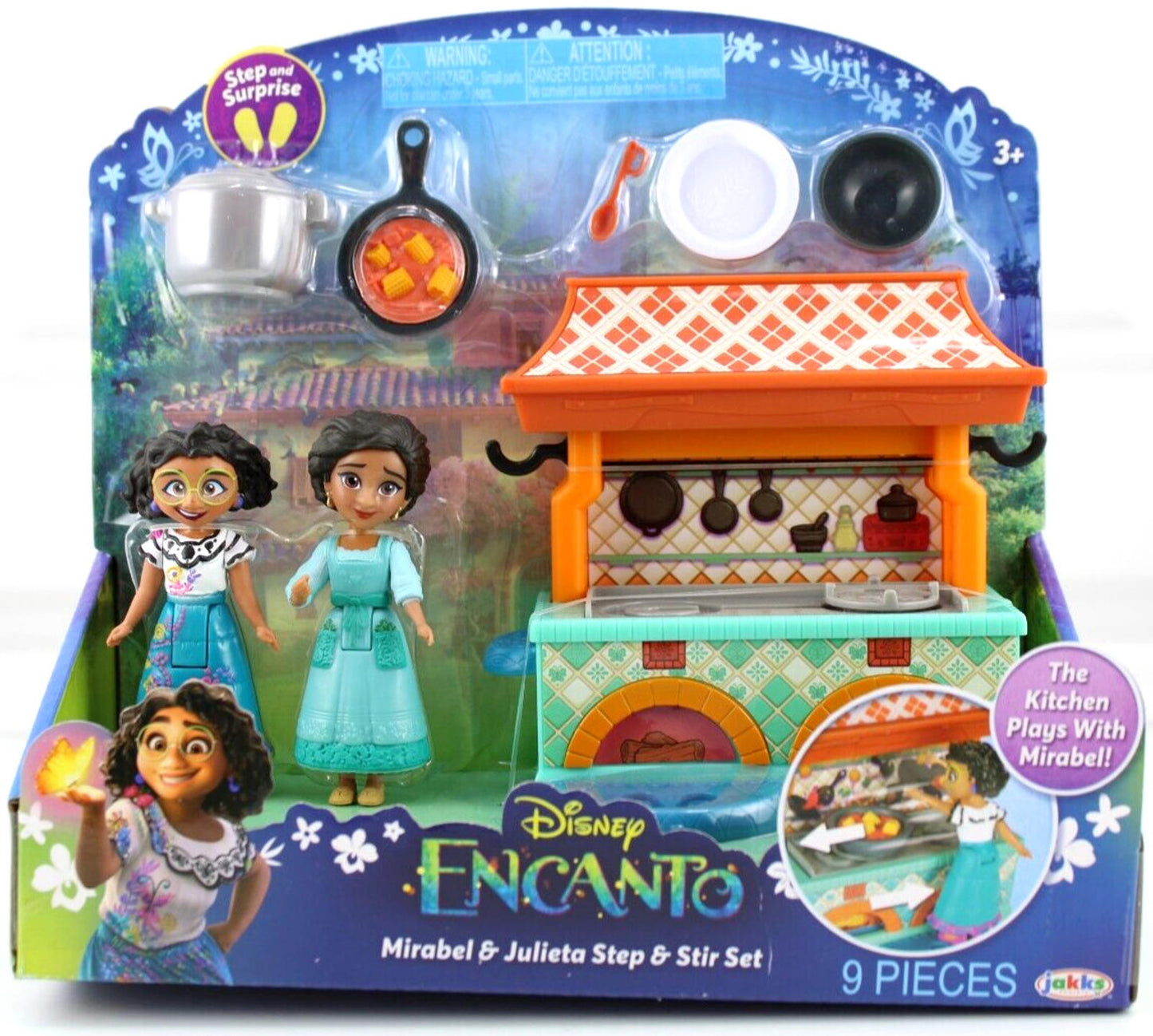 DISNEY ENCANTO MIRABEL & JULIETA STEP & STIR SET 9 PIECES PLAYSET & FIGURES 2022