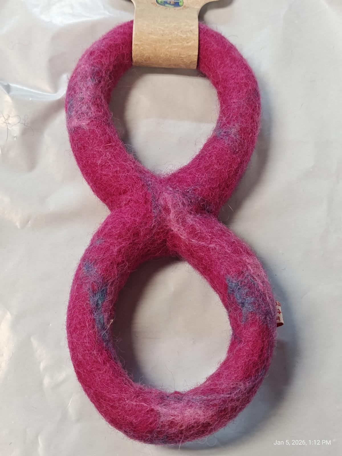 Wool Dog Toy, 8-Inch, Figure 8 Purple  Dog Toys