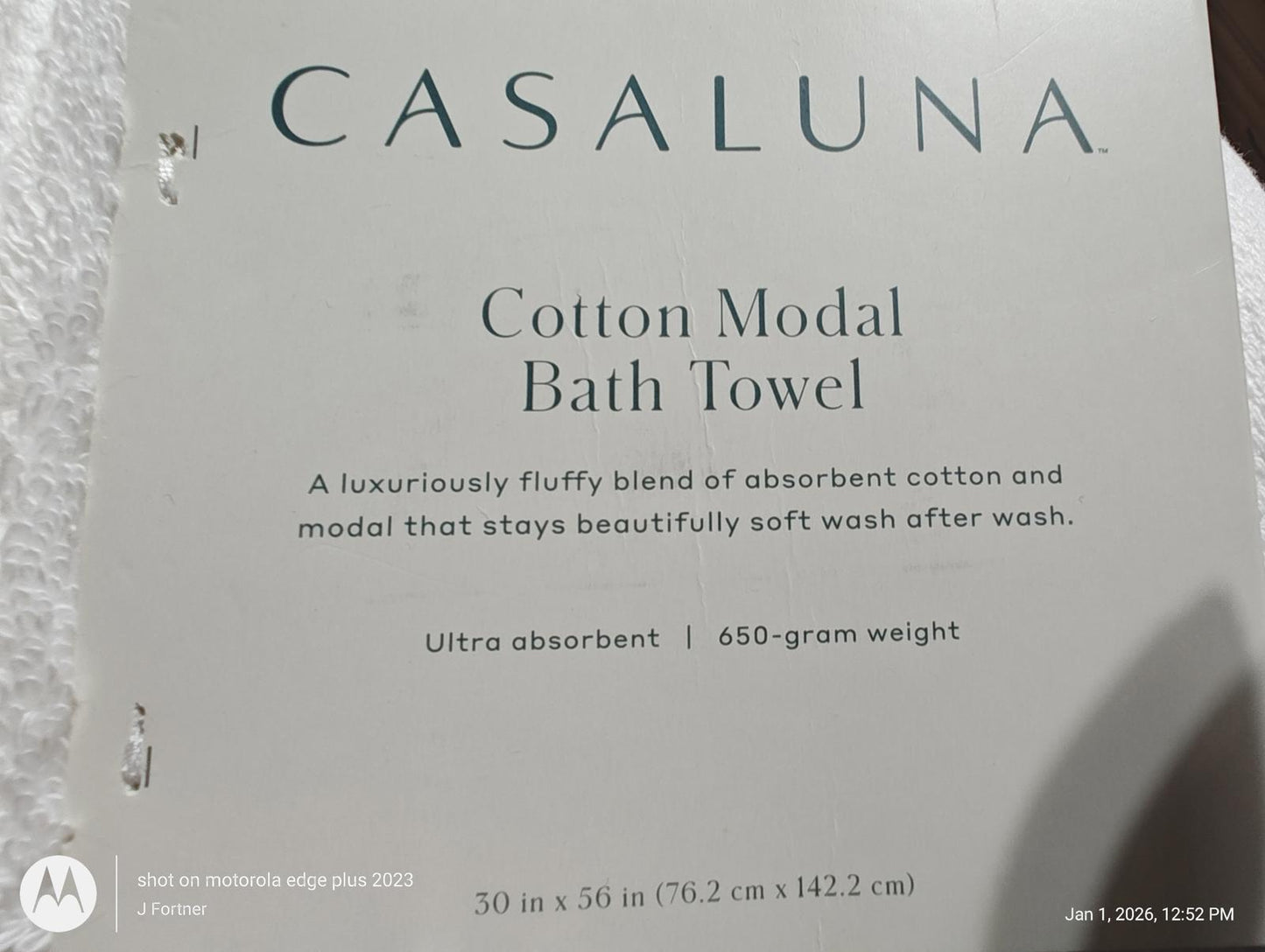 CASALUNA Modal Bath Towel With Hand towel Set White Ultra Absorbent