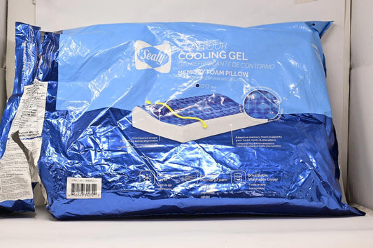 Sealy Cooling Gel Contour Memory Foam Pillow, 20" L x 15" W x 5" H