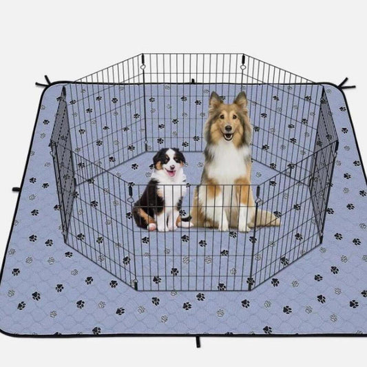 Washable Pee Pad for Dogs 48 X 36  IN 2PK GREY W/ BONES Reusable Dog Mat