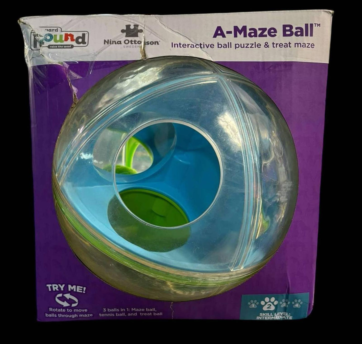 Outward Hound A-Maze Ball Interactive Ball Puzzle & Treat Maze Dog Toy