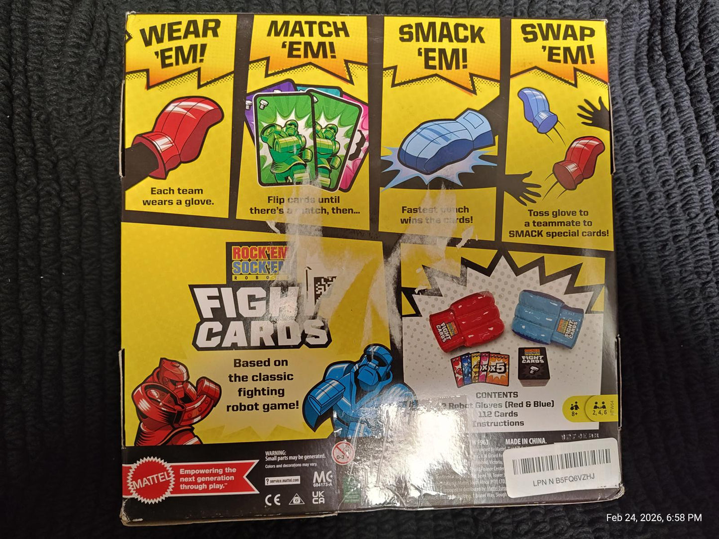 Fight Cards game box featuring colorful graphics and instructions for play.