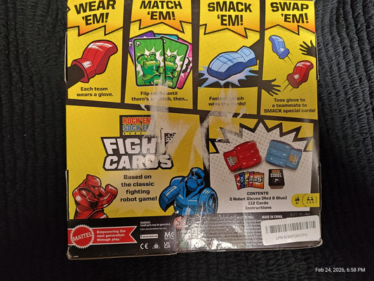 Fight Cards game box featuring colorful cards and action figures for a fun gaming experience.