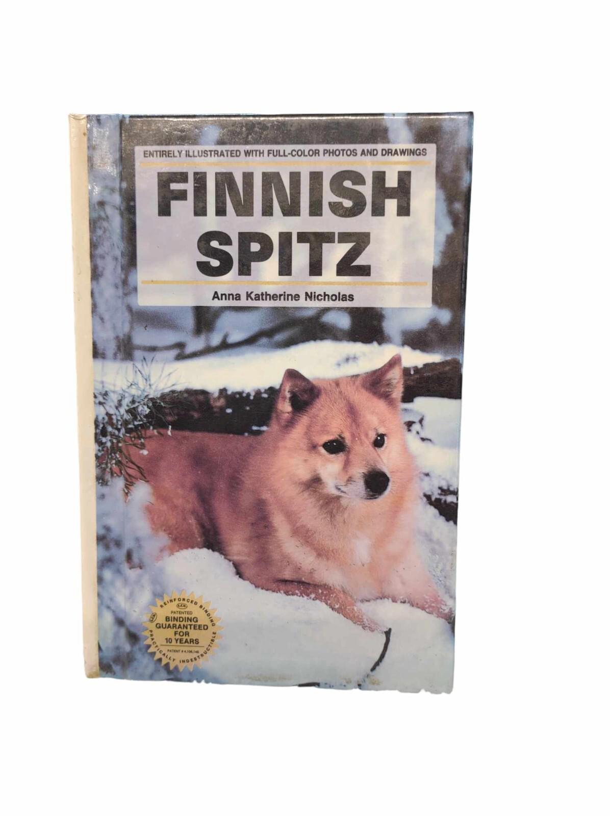 Finnish Spitz book cover featuring a dog in a snowy landscape.