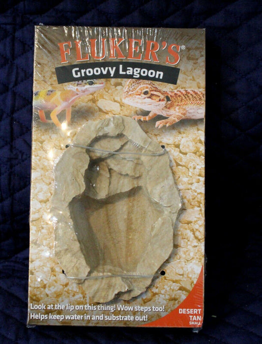 Fluker's Groovy Lagoon habitat for reptiles, designed to retain moisture and provide a natural environment.