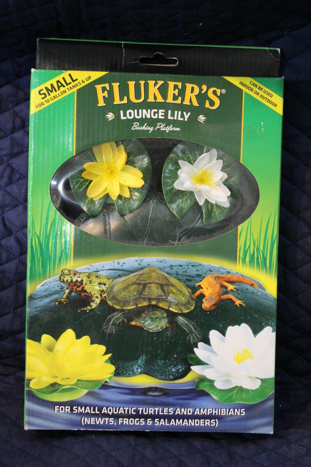 Fluker's Lounge Lily for small aquatic turtles and amphibians, featuring yellow and white lily pads.