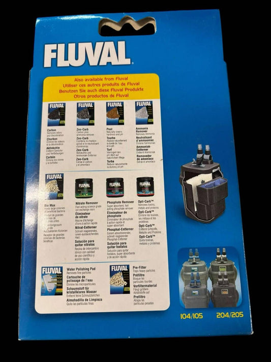 Fluval product packaging showcasing various aquarium filter options and features.