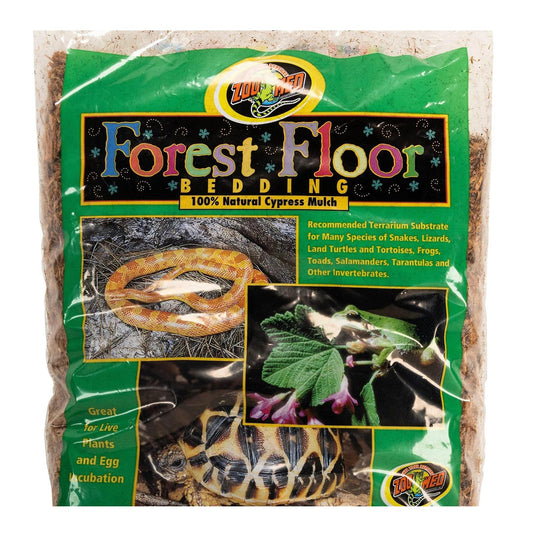 Forest Floor Bedding made from 100% natural cypress mulch, ideal for reptiles and small animals.