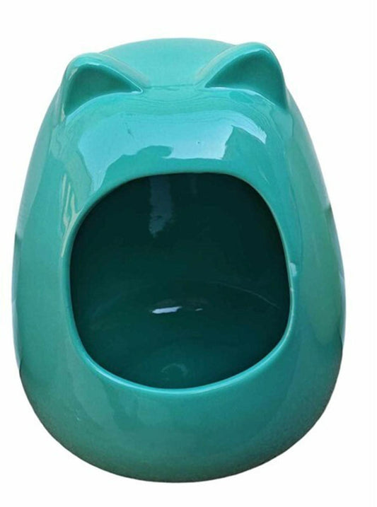 Frog Cat Bed features a cozy, teal design with a playful frog face, perfect for pet comfort.