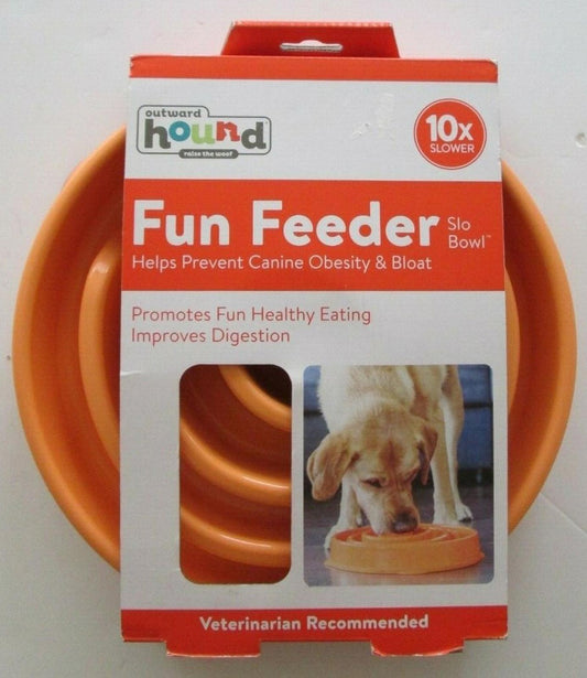 Fun Feeder slow bowl in orange color designed to promote healthy eating and improve digestion.