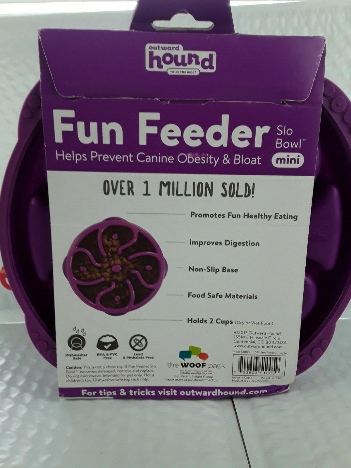 Fun Feeder mini bowl in purple, designed to promote healthy eating and prevent canine obesity.