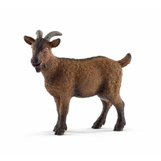 Brown goat figurine with detailed features and realistic texture.