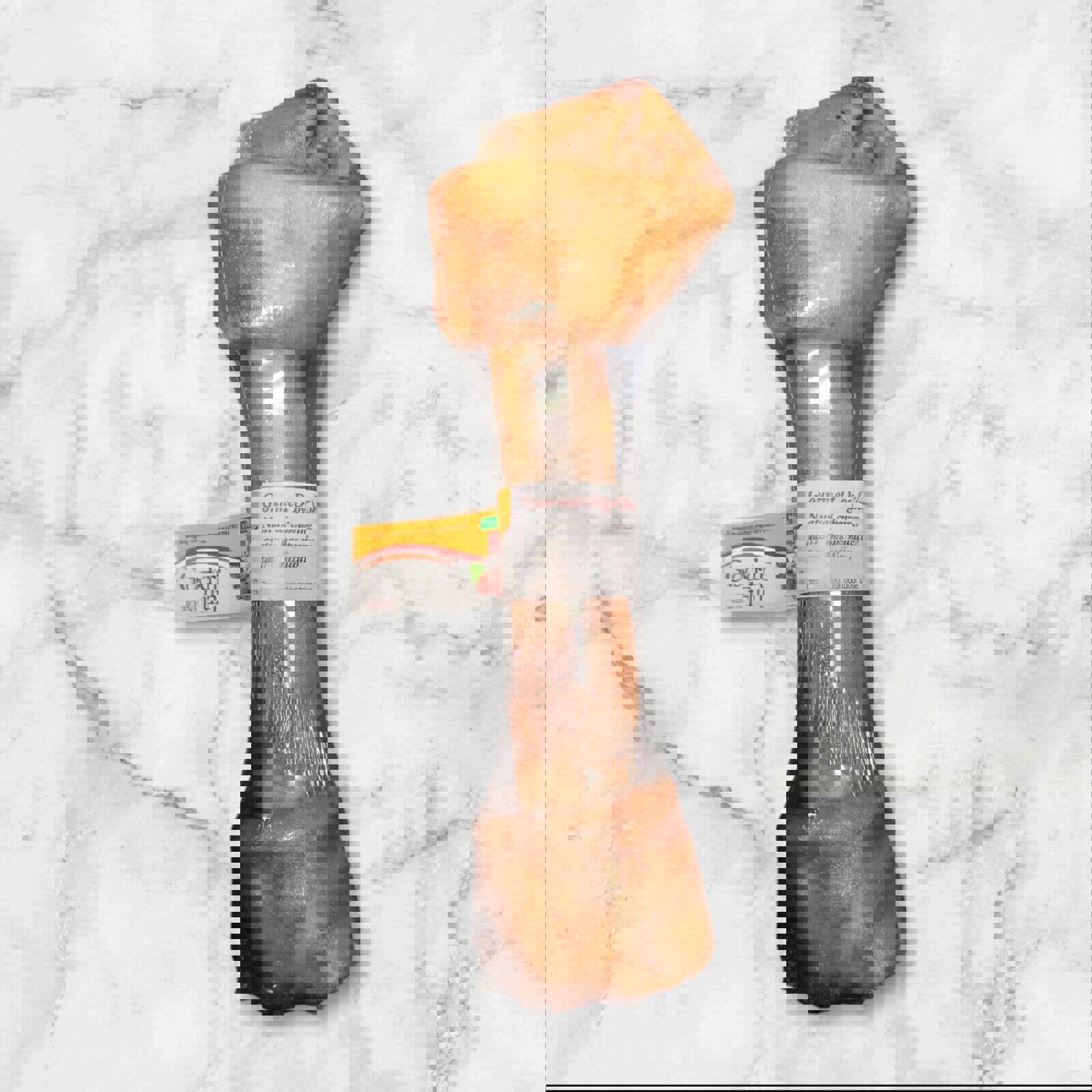 Gourmet Dog Bone, a natural chew treat for dogs, featuring a large size and a savory flavor.