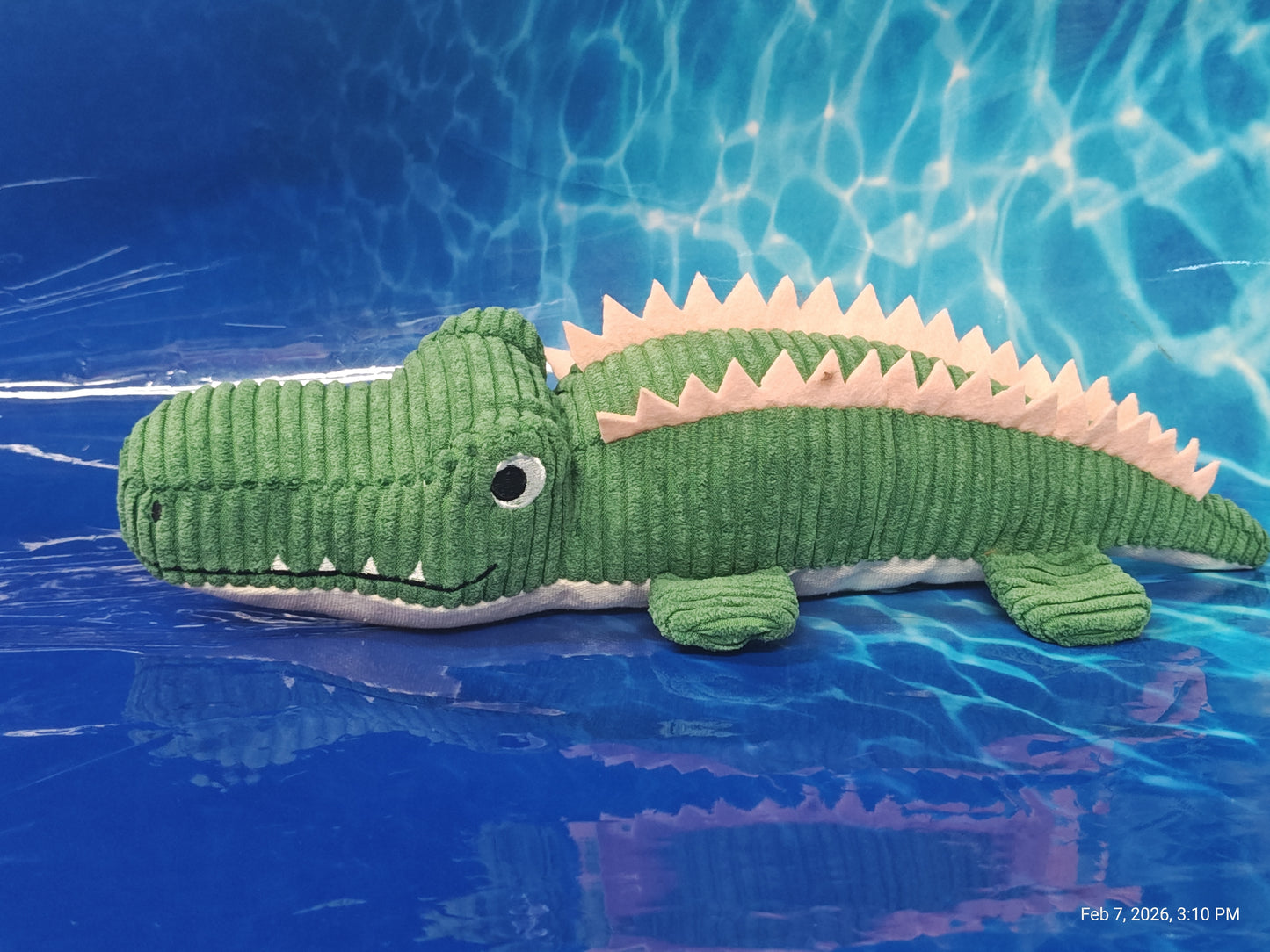 Green Alligator Plush Toy with spikes and big eyes, perfect for cuddling.