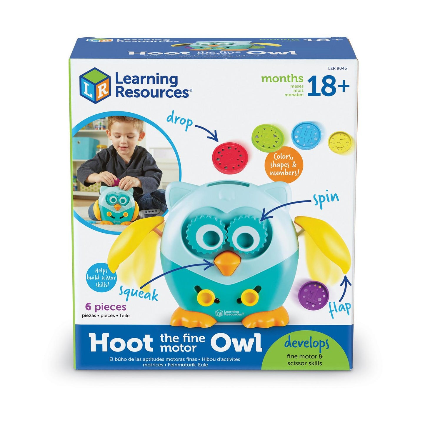 Hoot the Fine Motor Owl by Learning Resources features colorful buttons and interactive elements for skill development.