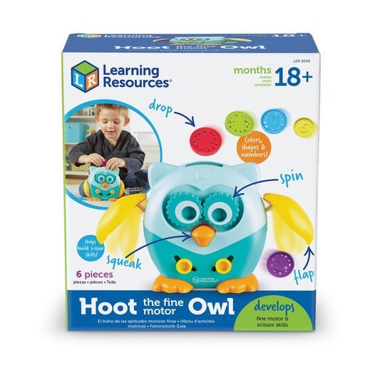 Hoot the Fine Motor Owl by Learning Resources features colorful buttons and interactive elements for skill development.