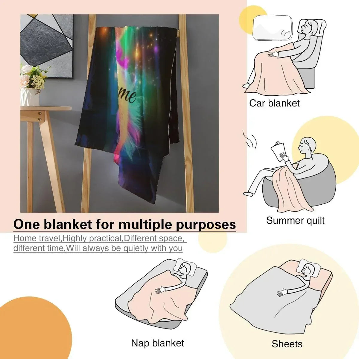 Personalized Cosmic Unicorn Blanket | Custom Name | Rainbow Galaxy Fleece Throw Gift