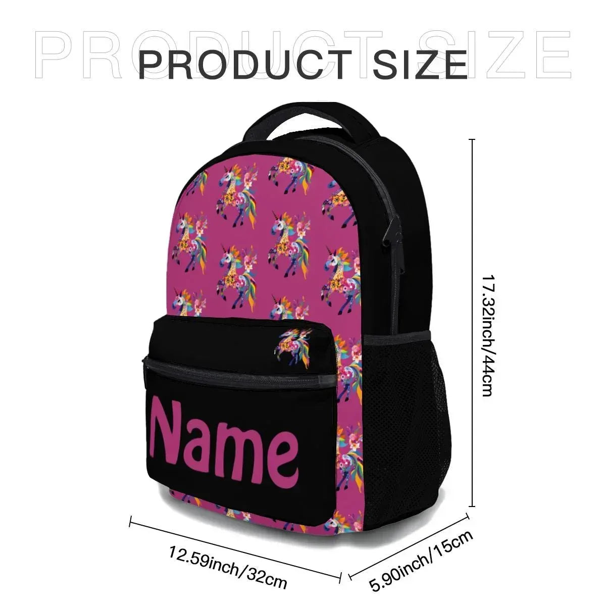 Personalized Kids School Set | Custom Name | Pink Unicorn Backpack Lunch Bag Pencil Case 3-Piece Gift