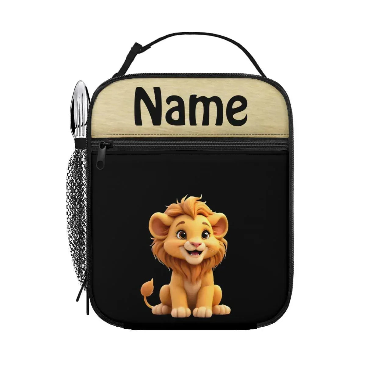 Personalized Lion Kids School Set | Custom Name | Baby Lion Backpack, Lunch Tote & Pen Pouch Gift