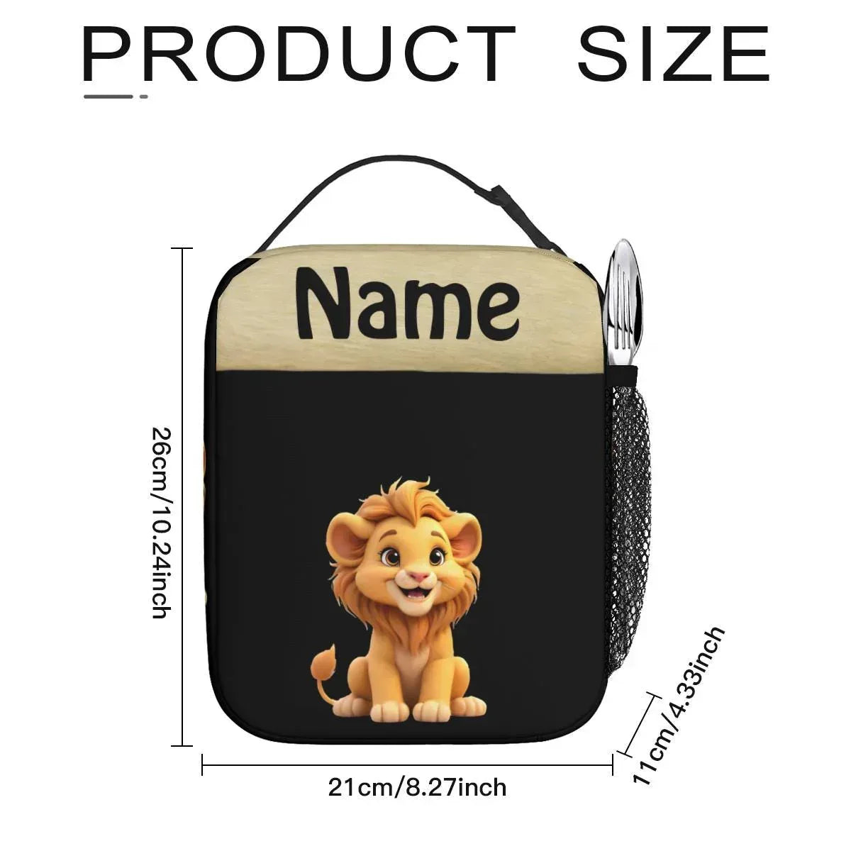 Personalized Lion Kids School Set | Custom Name | Baby Lion Backpack, Lunch Tote & Pen Pouch Gift