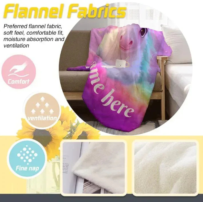 Personalized Unicorn Blanket | Custom Name | Pink Rainbow T21 Awareness Gift