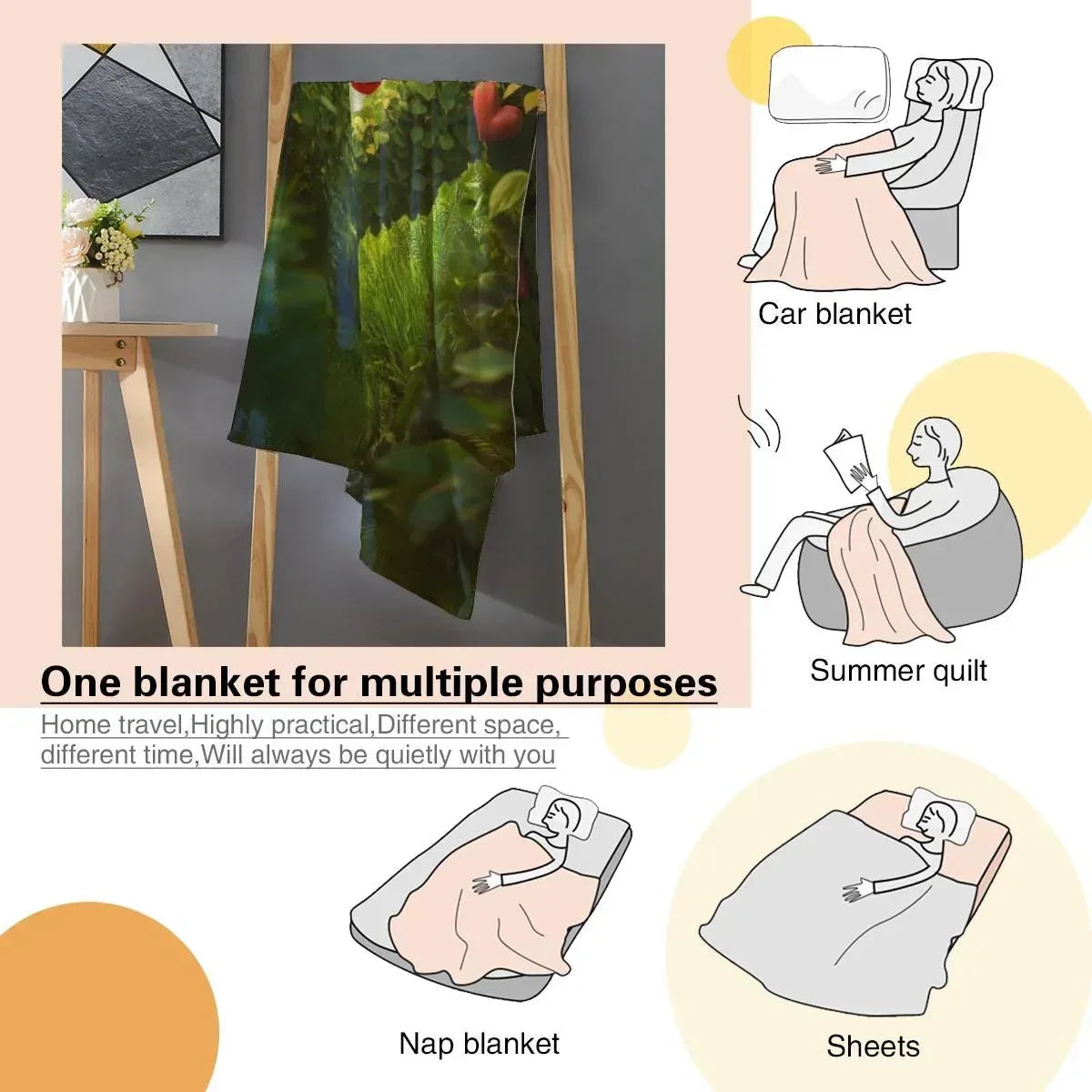 Personalized Garden Heart Blanket | Custom Name | Lush Green Topiary Heart Romantic Fleece Throw Gift