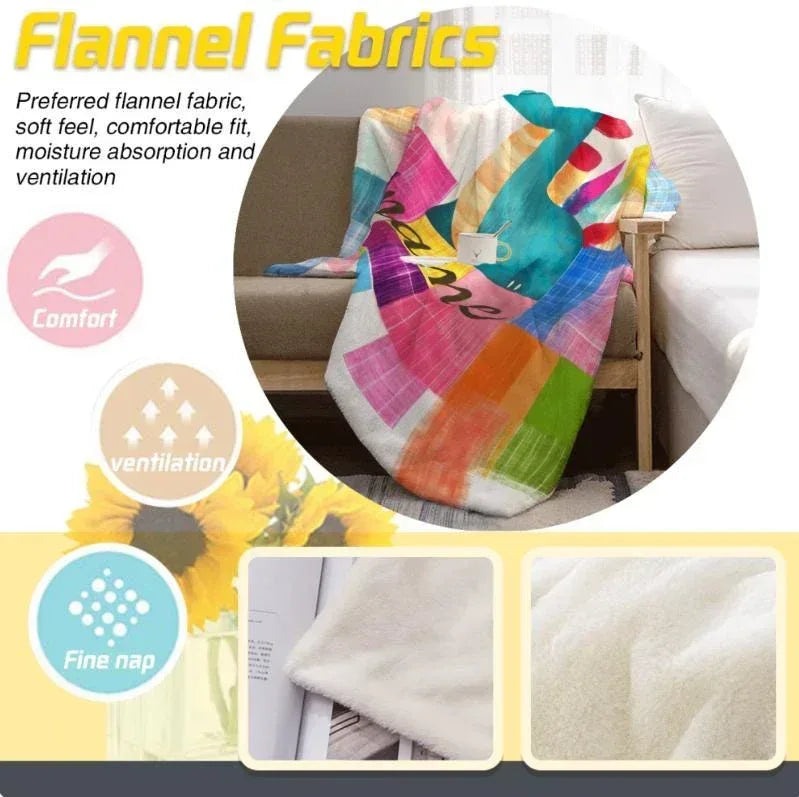 Personalized Teal Dragon Blanket | Custom Name | Colorful Dinosaur Patchwork Throw