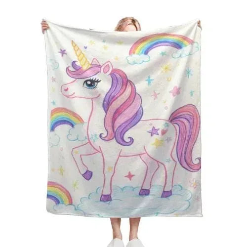 Personalized Picture Blanket | Custom Photo & Kids Drawing Art Fleece Throw Gift