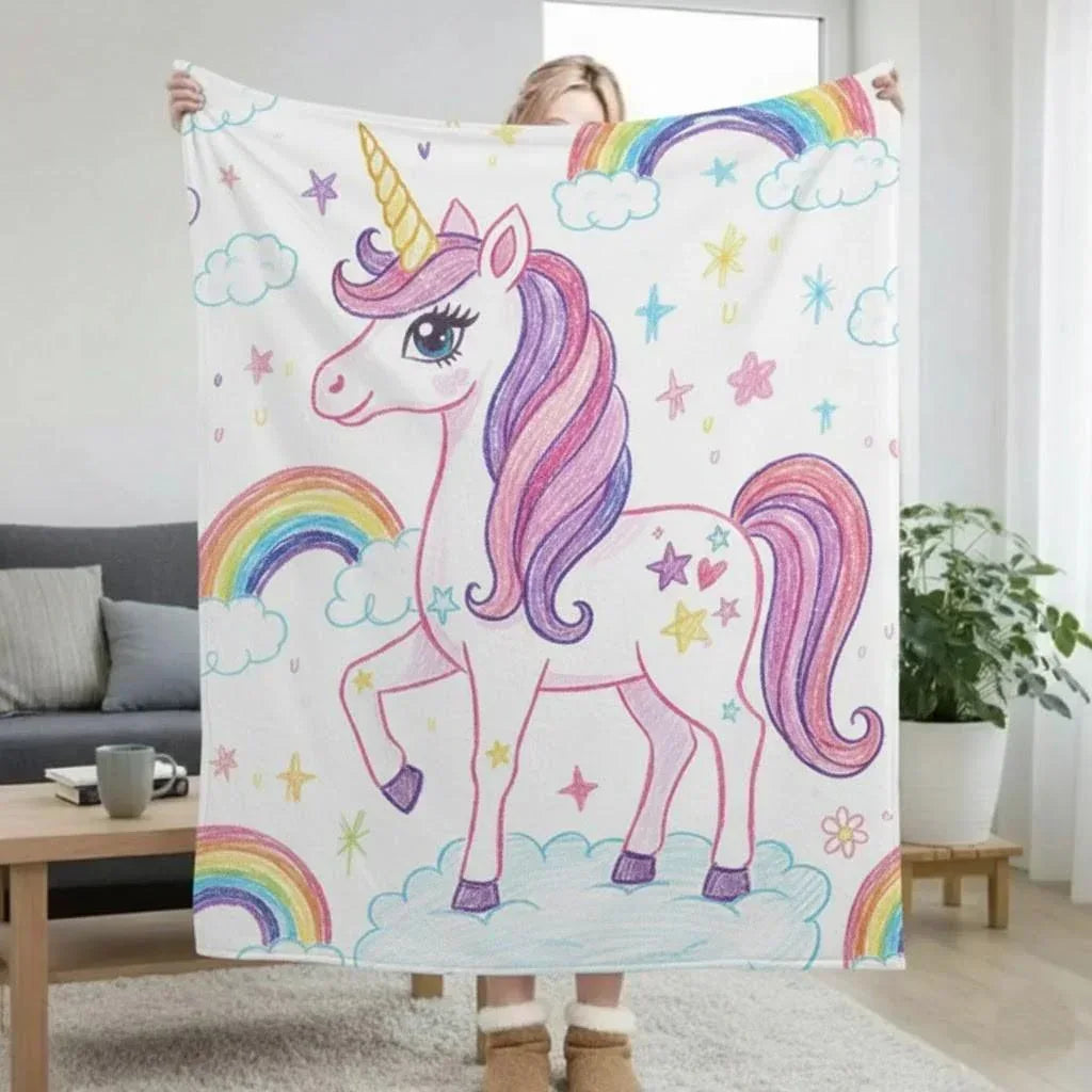 Personalized Picture Blanket | Custom Photo & Kids Drawing Art Fleece Throw Gift