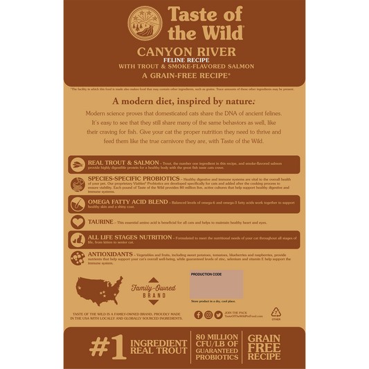 Taste of the Wild Adult Canyon River Trout and Salmon Feline Food (5lb)
