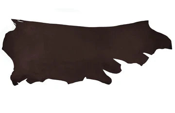 Brown leather hide showcasing a smooth texture and natural edges.