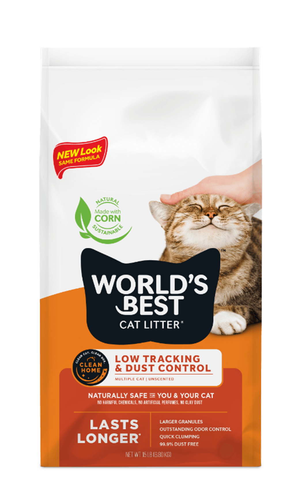 Worlds Best Low Tracking & Dust Control Unscented Cat Litter