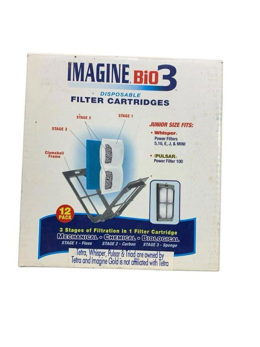 Imagine Bio3 disposable filter cartridges for junior size fits, featuring 3 stages of filtration.