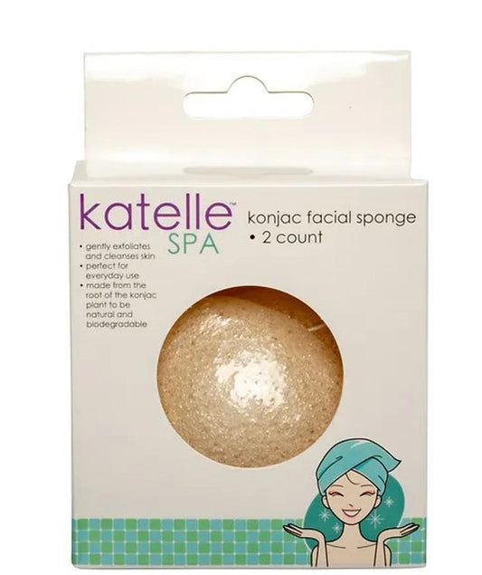 Katelle SPA konjac facial sponge for gentle exfoliation and cleansing, 2 count.