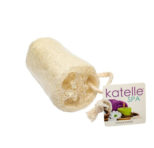 Katelle Spa natural loofah sponge for exfoliating skin and enhancing bath experience.