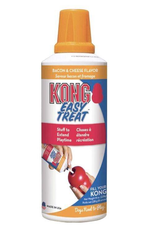 KONG Easy Treat bacon and cheese flavor for stuffing toys, enhances playtime for dogs.