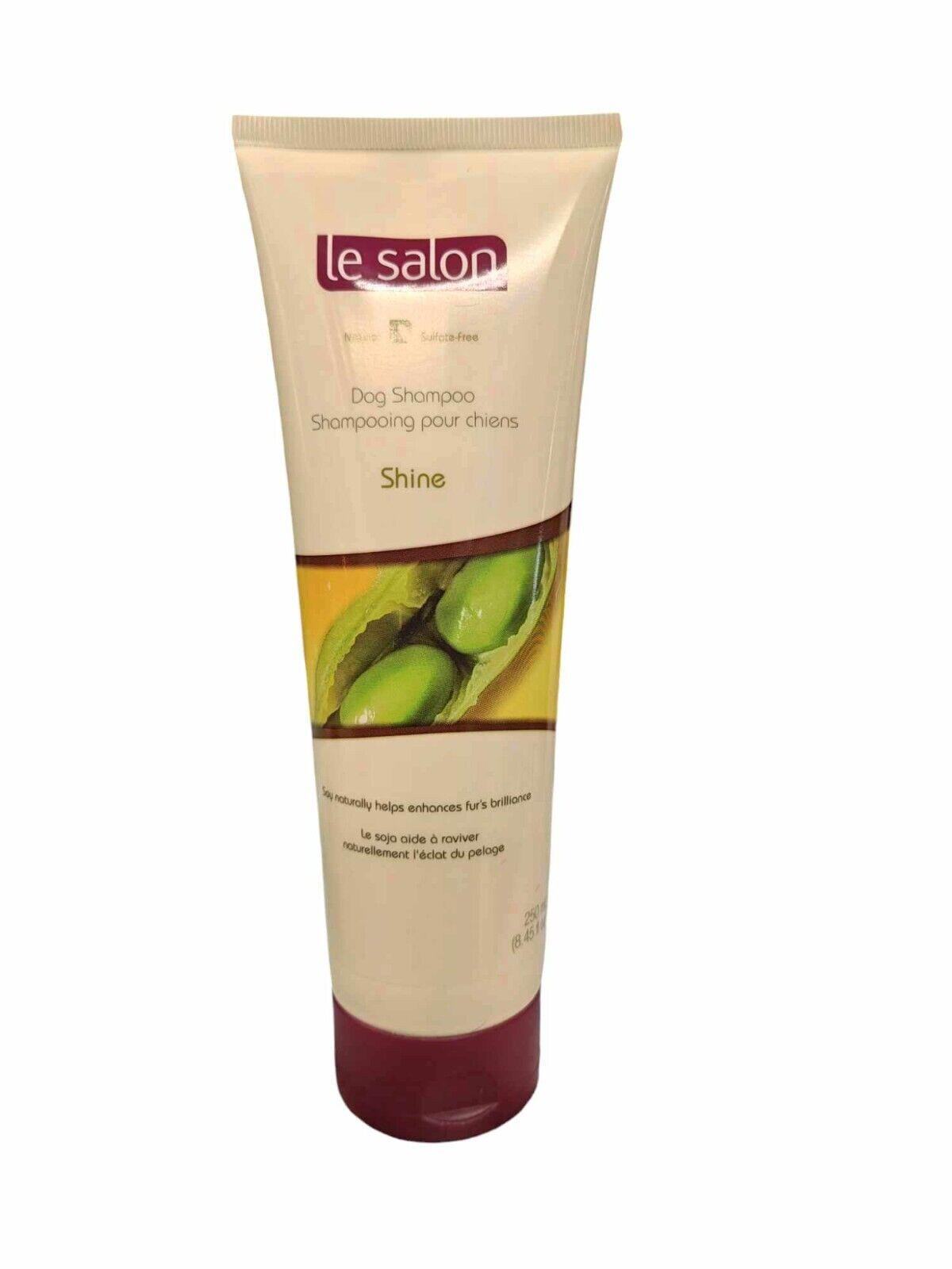 Le Salon Shine shampoo tube with a green avocado design for enhanced hair shine.