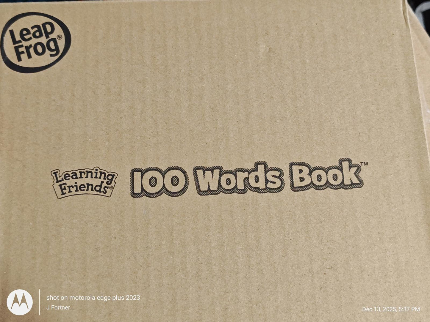 LeapFrog Learning Friends 100 Words Book with a cardboard cover design.