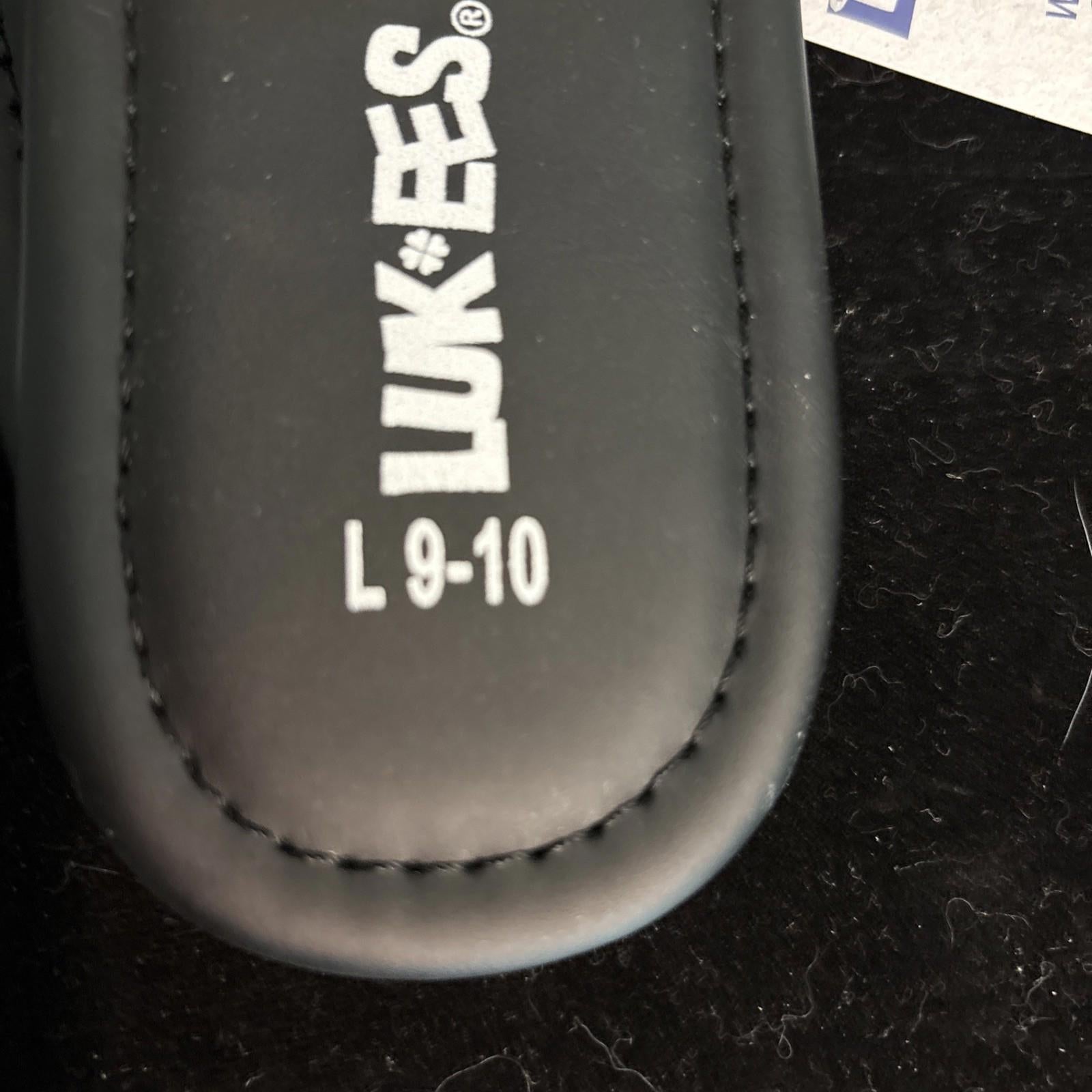 Lukes L 9-10 shoe size label on a black insole.