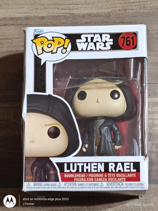 Luthen Rael Funko Pop! figure from Star Wars, featuring a detailed design in a black robe.