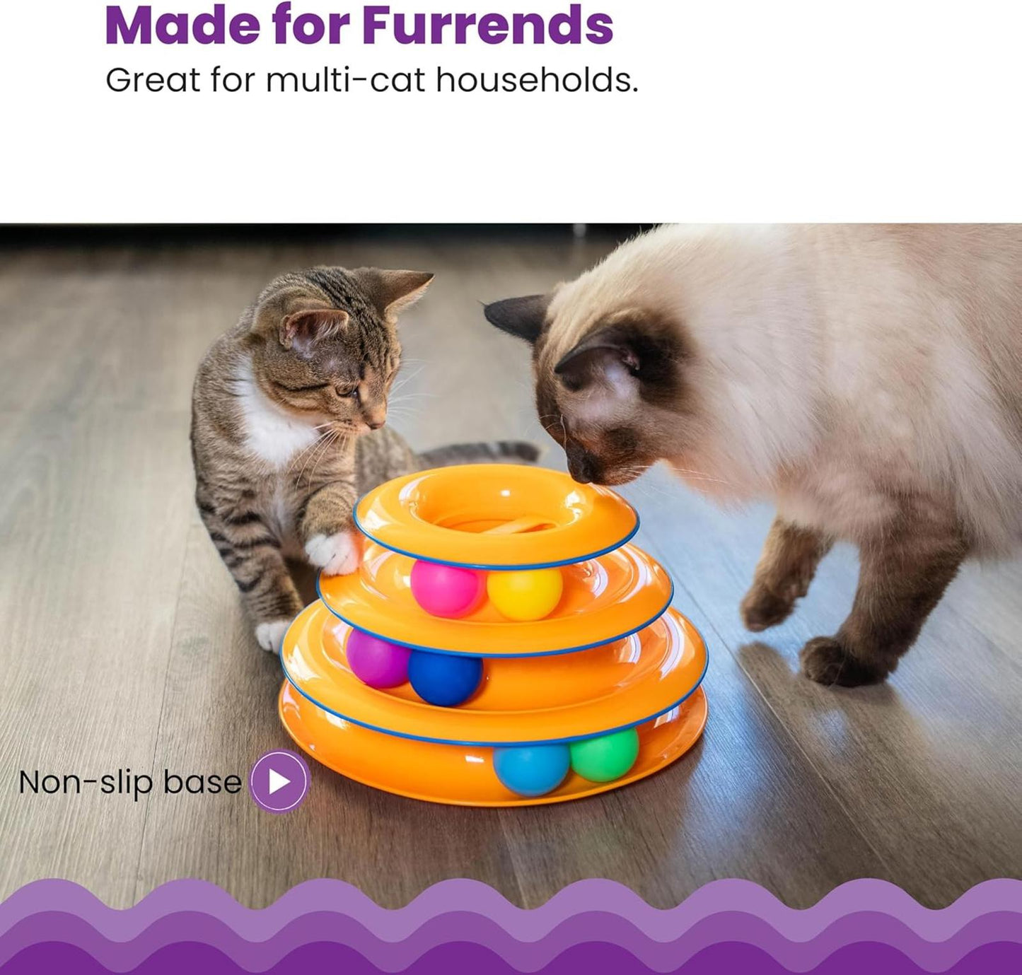 Made for Furrends interactive cat toy with colorful balls, designed for multi-cat households.
