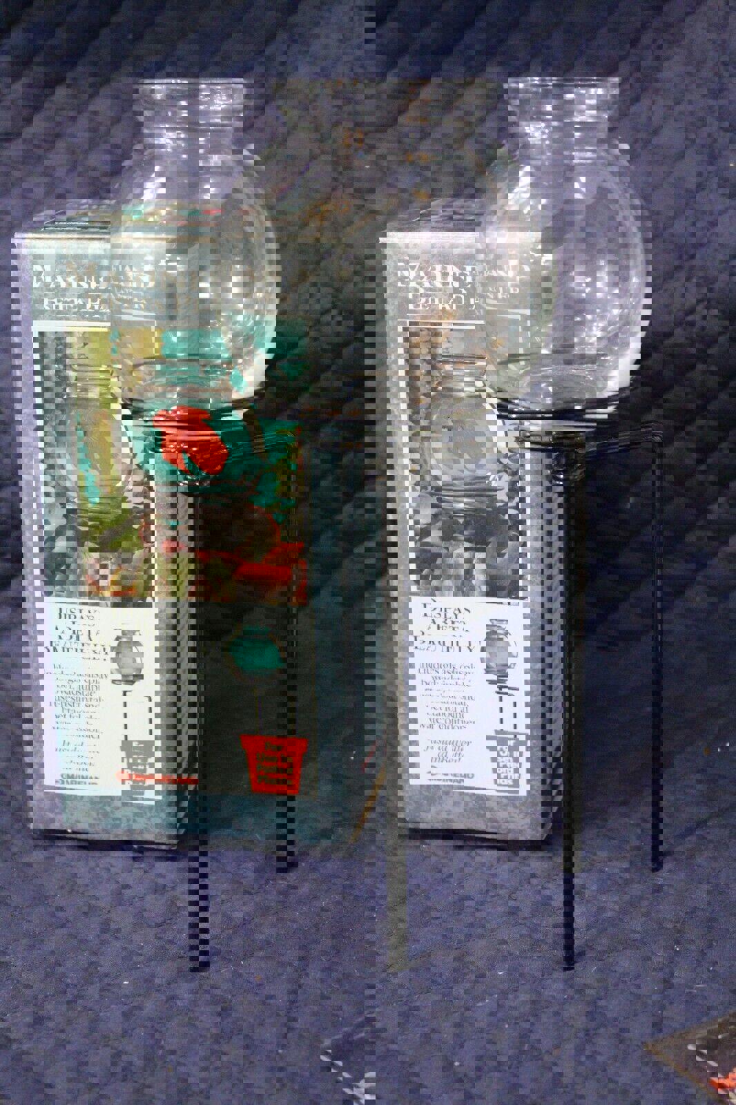 Marineland Betta Planter with glass bowl and black stand, perfect for displaying betta fish.