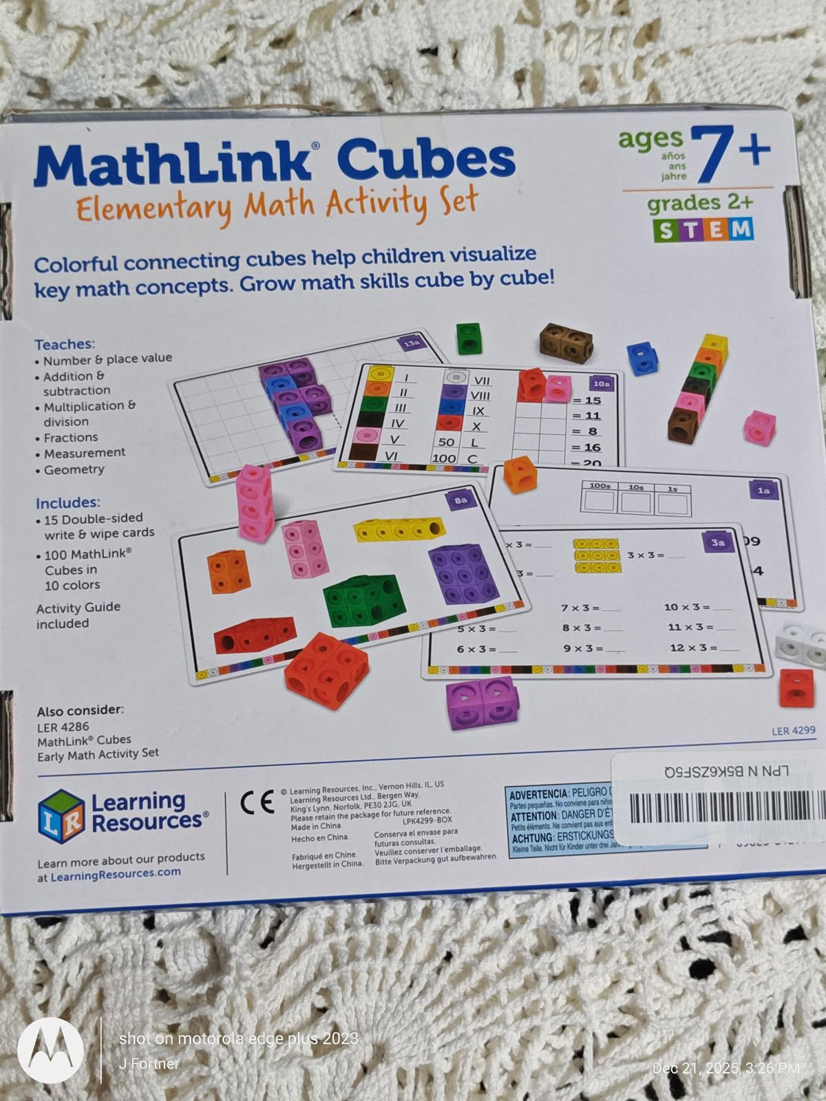 MathLink Cubes colorful connecting cubes for visualizing math concepts and enhancing skills.